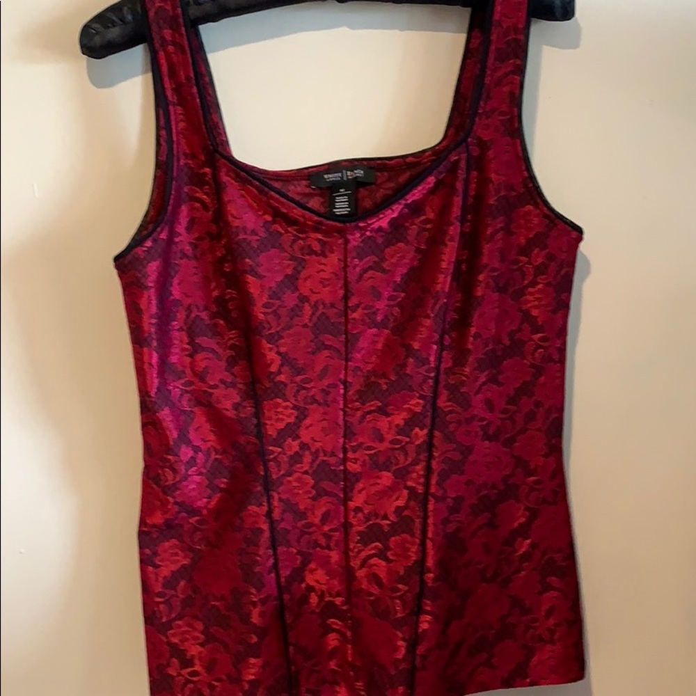 White House Black Market Red Black Tank - Sz M